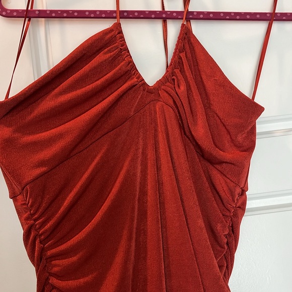 Dynamite burnt orange halter dress. Ruched sides. Large. New with tags. - Picture 2 of 6